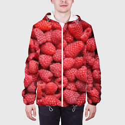 Куртка с капюшоном мужская Малиновый мотив, цвет: 3D-белый — фото 2