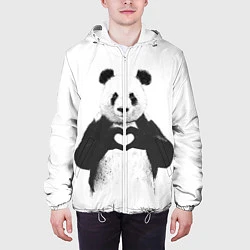 Куртка с капюшоном мужская Panda Love, цвет: 3D-белый — фото 2
