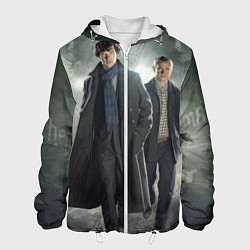 Куртка с капюшоном мужская Шерлок и Доктор, цвет: 3D-белый