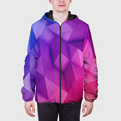 Куртка с капюшоном мужская Абстракция, цвет: 3D-черный — фото 2