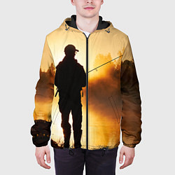 Куртка с капюшоном мужская Вечерний рыбак, цвет: 3D-черный — фото 2