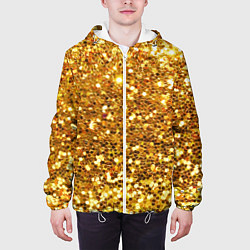 Куртка с капюшоном мужская Золотое мерцание, цвет: 3D-белый — фото 2