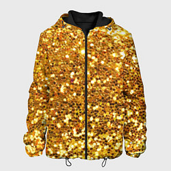 Куртка с капюшоном мужская Золотое мерцание, цвет: 3D-черный