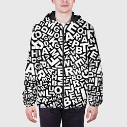 Куртка с капюшоном мужская Английский алфавит, цвет: 3D-черный — фото 2