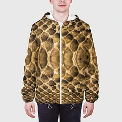 Куртка с капюшоном мужская Змеиная кожа, цвет: 3D-белый — фото 2
