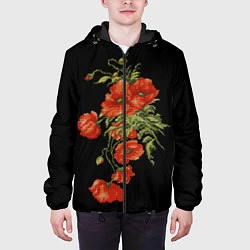Куртка с капюшоном мужская Вышивка 27, цвет: 3D-черный — фото 2