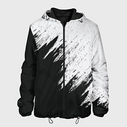 Куртка с капюшоном мужская Черно-белый разрыв, цвет: 3D-черный