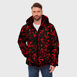 Куртка зимняя мужская Серп и молот 2, цвет: 3D-черный — фото 2