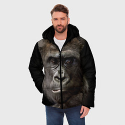 Куртка зимняя мужская Глаза гориллы, цвет: 3D-черный — фото 2