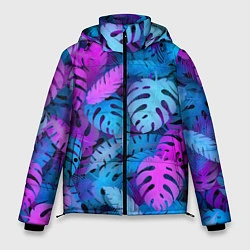 Мужская зимняя куртка Сине-розовые тропики