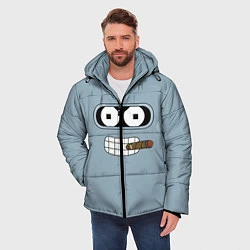 Куртка зимняя мужская Лицо Бендера, цвет: 3D-черный — фото 2