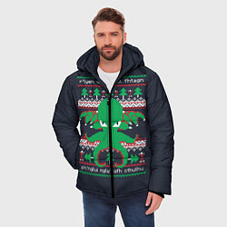 Куртка зимняя мужская Новогодний свитер Ктулху, цвет: 3D-черный — фото 2