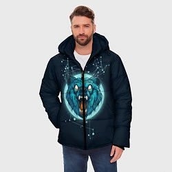 Куртка зимняя мужская Космический медведь, цвет: 3D-черный — фото 2