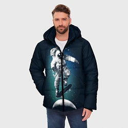 Куртка зимняя мужская Космический скейтбординг, цвет: 3D-светло-серый — фото 2