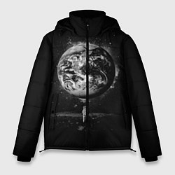 Куртка зимняя мужская Взгляд на землю, цвет: 3D-черный