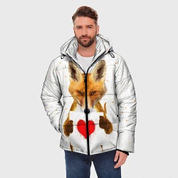 Куртка зимняя мужская Влюбленная лиса, цвет: 3D-красный — фото 2