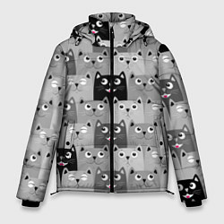 Куртка зимняя мужская Котейки, цвет: 3D-черный