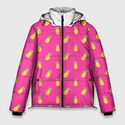 Куртка зимняя мужская Ананасы, цвет: 3D-черный