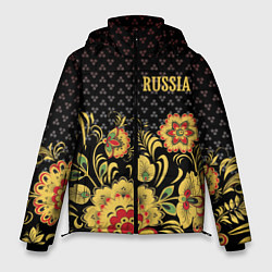 Куртка зимняя мужская Russia: black edition, цвет: 3D-светло-серый