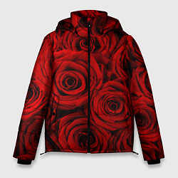 Куртка зимняя мужская Красные розы, цвет: 3D-светло-серый