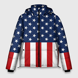 Куртка зимняя мужская Флаг США, цвет: 3D-красный