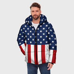Куртка зимняя мужская Флаг США, цвет: 3D-красный — фото 2
