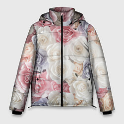Куртка зимняя мужская Букет из роз, цвет: 3D-черный