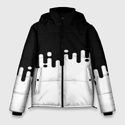 Куртка зимняя мужская Чёрно-белый узор, цвет: 3D-черный