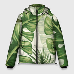 Куртка зимняя мужская Тропический папоротник, цвет: 3D-черный