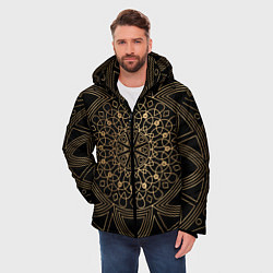 Куртка зимняя мужская Золотая мандала, цвет: 3D-черный — фото 2