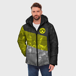 Куртка зимняя мужская BVB FC: Dark polygons, цвет: 3D-черный — фото 2