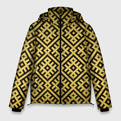 Куртка зимняя мужская Обережная вышивка, цвет: 3D-черный