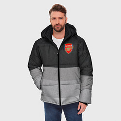Куртка зимняя мужская ФК Арсенал: Серый стиль, цвет: 3D-черный — фото 2