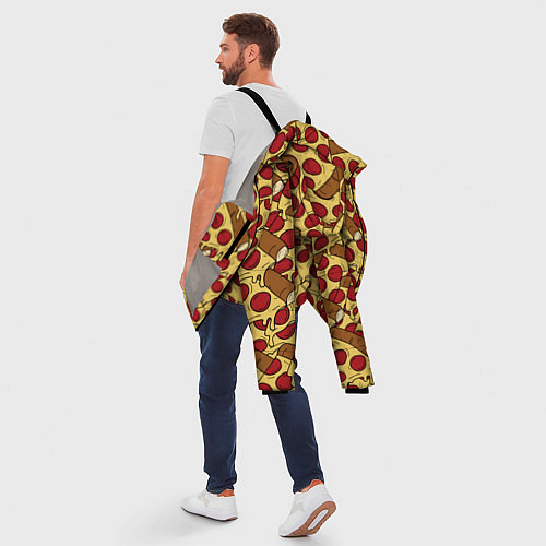 Мужская зимняя куртка Любитель пиццы / 3D-Светло-серый – фото 5