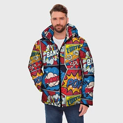 Куртка зимняя мужская Pop art pattern, цвет: 3D-черный — фото 2