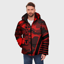 Куртка зимняя мужская CS:GO Red Camo, цвет: 3D-черный — фото 2