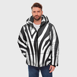 Куртка зимняя мужская Африканская зебра, цвет: 3D-красный — фото 2