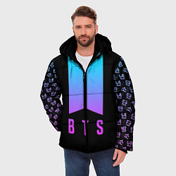 Куртка зимняя мужская BTS: Neon Night, цвет: 3D-черный — фото 2