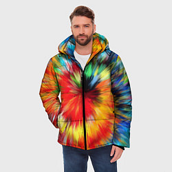 Куртка зимняя мужская Абстракция разноцветная и яркая, цвет: 3D-черный — фото 2