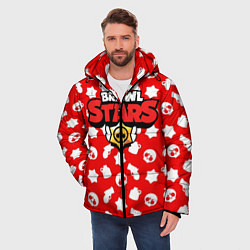 Куртка зимняя мужская Brawl Stars: Red & White, цвет: 3D-черный — фото 2