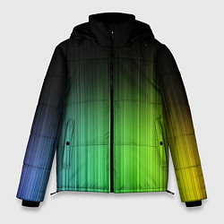 Куртка зимняя мужская Неоновые полосы - Минимализм, цвет: 3D-черный