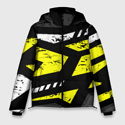 Мужская зимняя куртка Black yellow abstract sport style