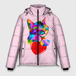 Куртка зимняя мужская Кот, цвет: 3D-красный