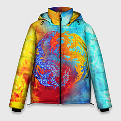 Куртка зимняя мужская Битва огней x Драконы, цвет: 3D-светло-серый