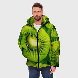Куртка зимняя мужская Зеленый киви, цвет: 3D-красный — фото 2