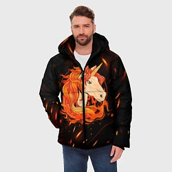 Куртка зимняя мужская Огненный единорог, цвет: 3D-черный — фото 2