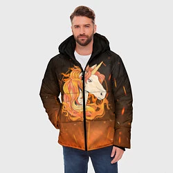 Куртка зимняя мужская Огненный единорог, цвет: 3D-красный — фото 2