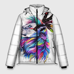 Куртка зимняя мужская Лев арт, цвет: 3D-черный