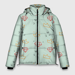 Куртка зимняя мужская Алмазный арт, цвет: 3D-черный