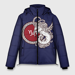 Куртка зимняя мужская Козерог Знак Зодиака, цвет: 3D-черный
